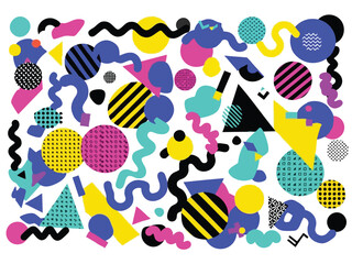Funky Abstract Shapes A Vibrant and Playful Retro-Inspired Composition