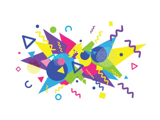 Colorful Abstract Geometric Design Bursting with Vibrant Shapes and Textures