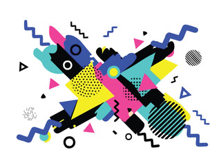 Abstract Geometric Design with Bold Colors and Patterns