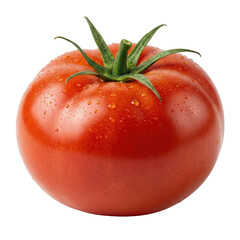 Vibrant single ripe red tomato, fresh vegetable food. This juicy and healthy ingredient perfect choice for cooking