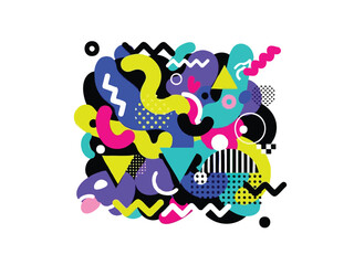 Colorful abstract graphic design with geometric shapes and eye-catching patterns