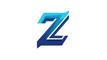 Modern and dynamic letter Z logo design, showcasing captivating layered and geometric aesthetics in a vibrant blue gradient. Abstract initial icon for contemporary branding and digital applications