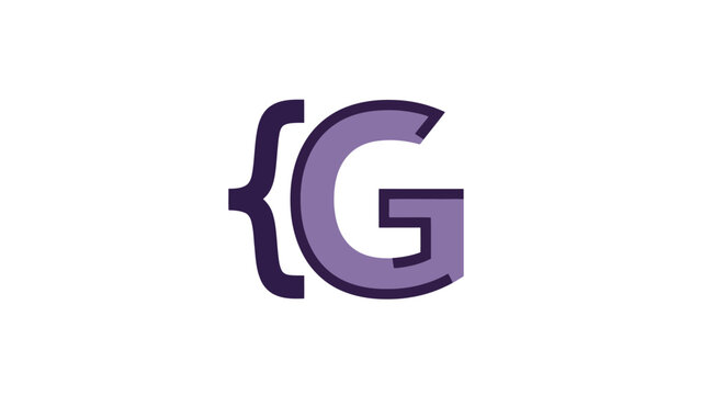 Abstract letter G graphic nestled within elegant coding braces, symbolizing growth, generation, and technical innovation in software and digital platforms