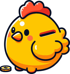 Kawaii Yellow Chicken Piggy Bank – Cute Round Chick Coin Bank