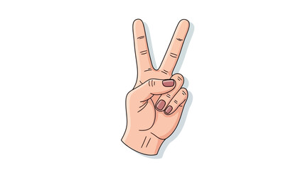 Hand gesture with index and middle fingers up as a peace sign