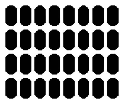 Black Rectangular Shapes with Rounded Corners Arranged in a Grid Pattern