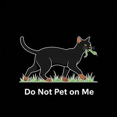 Funny Cat Vector Design on Black Background