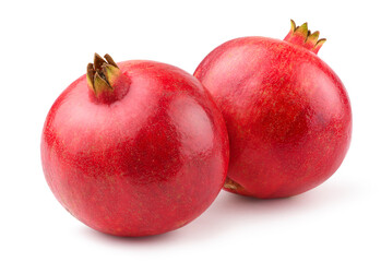 Pomegranates isolated on white background.