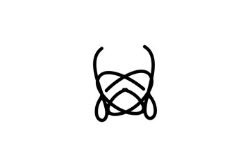 Stylized Symmetrical Knot Logo: Abstract Minimalist Design for Modern Branding, Identity, and Creativity