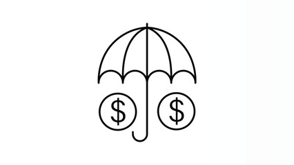 Financial Protection Umbrella Shielding Money and Assets for Insurance and Security Concepts