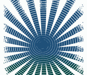 Abstract Blue and Green Radial Sunburst Design Element Vector Graphic Isolated on White Background