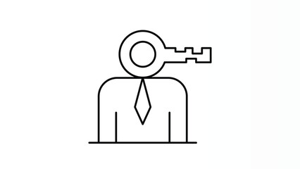 Business Man Holding Key Symbolizing Opportunity, Access, Success, and Solutions