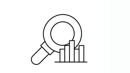 Data Research Symbol for Analysis, Insights, Market Study, and Information Discovery