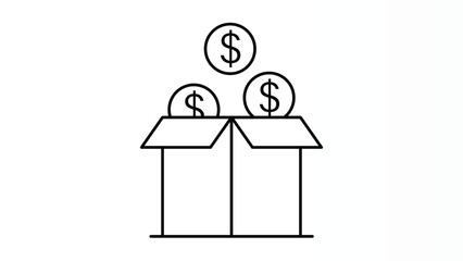 Money Pop-Up Box Representing Surprise Earnings, Rewards, Profits, and Business Income