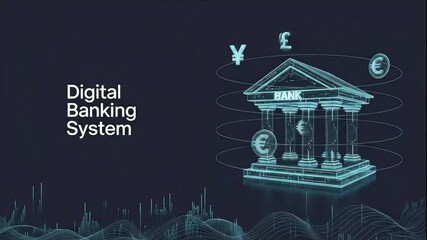Digital Banking System: A dynamic illustration showcases the digital banking system.