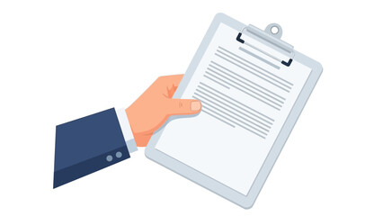 Hand holding clipboard Delivering documents and managing paperwork for business operations
