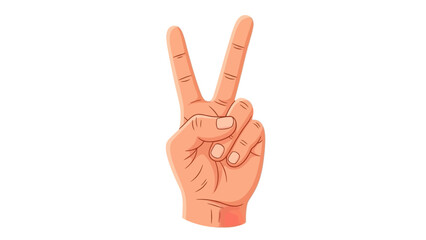 Victory Hand Sign Illustration Peace Gesture with Fingers Up