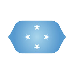 Stylized Curved MICRONESIA Flag Icon � Modern MICRONESIA Emblem, Clean Shape, High-Quality PNG