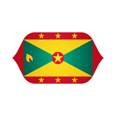 Fototapeta premium Stylized Curved GRENADA Flag Icon , Modern GRENADA Emblem, Clean Shape, High-Quality PNG