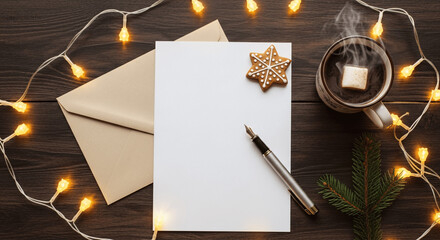 Cozy Letter-Writing Ritual: Aesthetic Setup with Warm Lights and Hot Chocolate