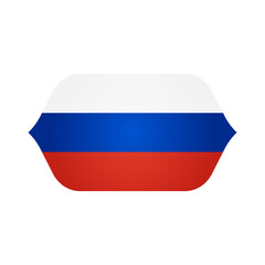 Stylized Curved RUSSIA Flag Icon , Modern RUSSIA Emblem, Clean Shape, High-Quality PNG