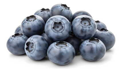 blueberries on white background
