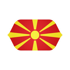 Obraz premium Stylized Curved North Macedonia Flag Icon , Modern North Macedonia Emblem, Clean Shape, High-Quality PNG