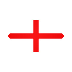 Obraz premium Stylized Curved England Flag Icon , Modern England Emblem, Clean Shape, High-Quality PNG