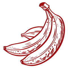red banana on white background 