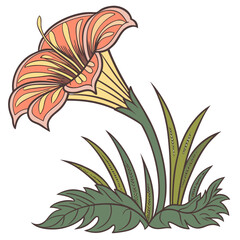 amorphophallus titanum with leaves