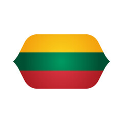 Stylized Curved LITHUANIA Flag Icon , Modern LITHUANIA Emblem, Clean Shape, High-Quality PNG