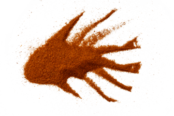 Photo of chili powder taken with a high-resolution camera using on a white background.