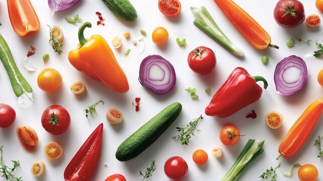 Colorful Vegetables on a White Surface