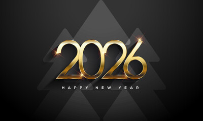 2026 Happy New Year, Gold