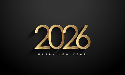 2026 Happy New Year, Gold