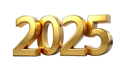 Golden New Year Numbers Isolated On Transparent Background Shiny Metallic Texture For Holiday Greetings And Celebrations Designs