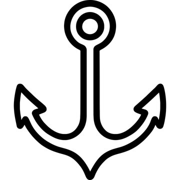 Minimalistic grapnel anchor outline icon