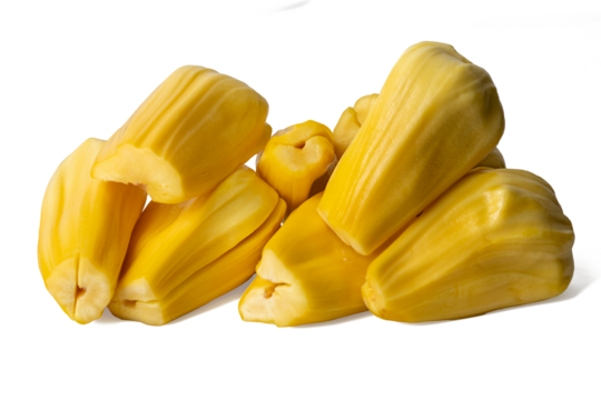 The High-resolution photograph of fresh jackfruit isolate on white, taken with a high-resolution 45MP camera