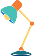 Cartoon desk lamp illustration isolated on transparent background