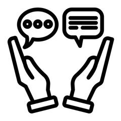 Consulting Discussion Support Forum Icon from Customer Assessment Collection (Outline style)