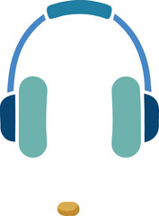 Headset with microphone icon isolated on transparent background