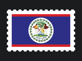 Obraz premium National Flag Postage Stamp Icon for BELIZE Mail, Patriotism, and National Identity