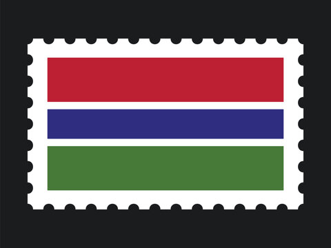 National Flag Postage Stamp Icon for GAMBIA Mail, Patriotism, and National Identity - Powered by Adobe
