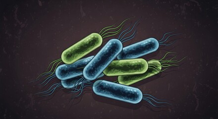 Detailed microscopic view of colorful bacteria colonies for medical research and educational materials, biology concepts, science studies and health awareness