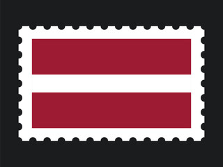 Obraz premium National Flag Postage Stamp Icon for LATVIA Mail, Patriotism, and National Identity