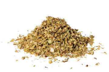 High-resolution photograph of oregano isolate on white, taken with a high-resolution 45MP camera