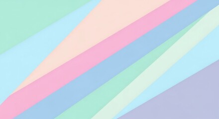 Obraz premium Soft pastel colored diagonal paper strips creating a calming abstract background design