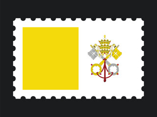 National Flag Postage Stamp Icon for VATICAN Mail, Patriotism, and National Identity