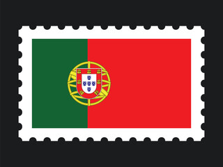 Obraz premium National Flag Postage Stamp Icon for PORTUGAL Mail, Patriotism, and National Identity