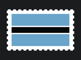 National Flag Postage Stamp Icon for BOTSWANA Mail, Patriotism, and National Identity